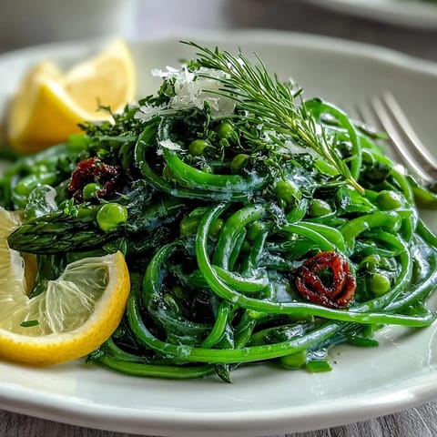 A vibrant shaved asparagus and pea salad with lemon dressing, topped with Parmesan and toasted pine nuts for crunch.