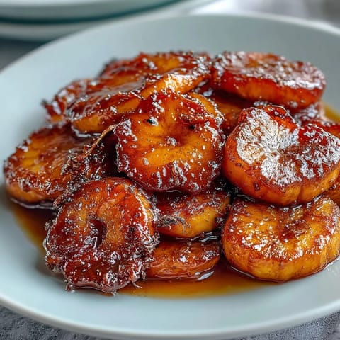 1. Soul Food Candied Yams with Brown Sugar Syrup, tender sweet potato slices baked in a rich, spiced glaze.