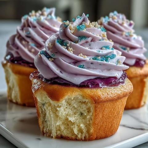 Fluffy Gemini birthday cupcakes with vibrant dual-tone frosting swirl.