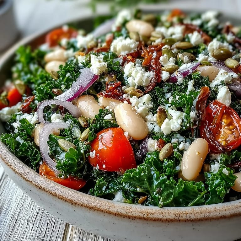 Nutritious white bean and kale salad, a perfect light lunch or side dish.