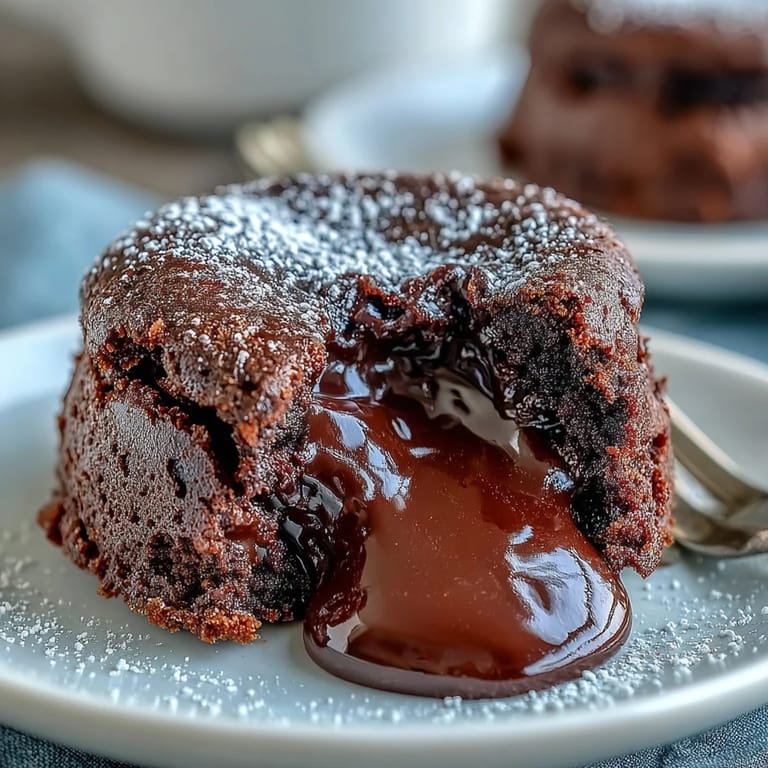 Decadent Chocolate Lava Cakes with Espresso topped with vanilla ice cream melting over rich, gooey chocolate.