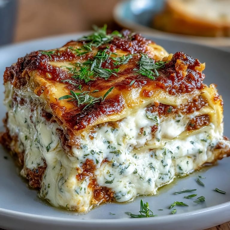 A close up view of Worlds Best Lasagna with steam rising, highlighting bubbling mozzarella and parmesan topping over hearty Italian meat sauce layers.