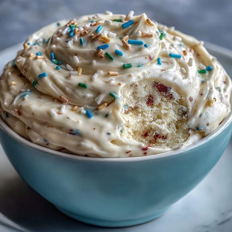 Vibrant funfetti birthday cake featuring creamy dip layers and cheerful rainbow sprinkles for party fun.