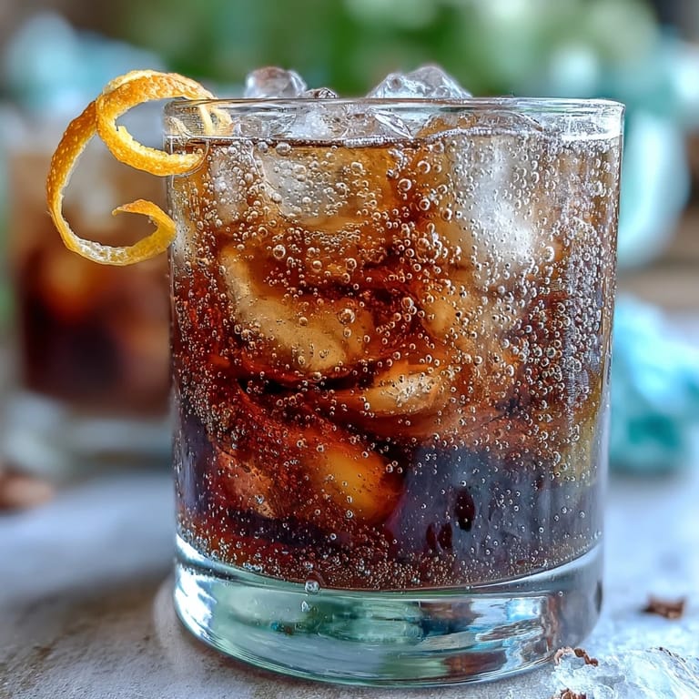 Refreshing cold brew coffee tonic topped with ice and a twist of orange zest, served in clear glasses for a vibrant brunch.