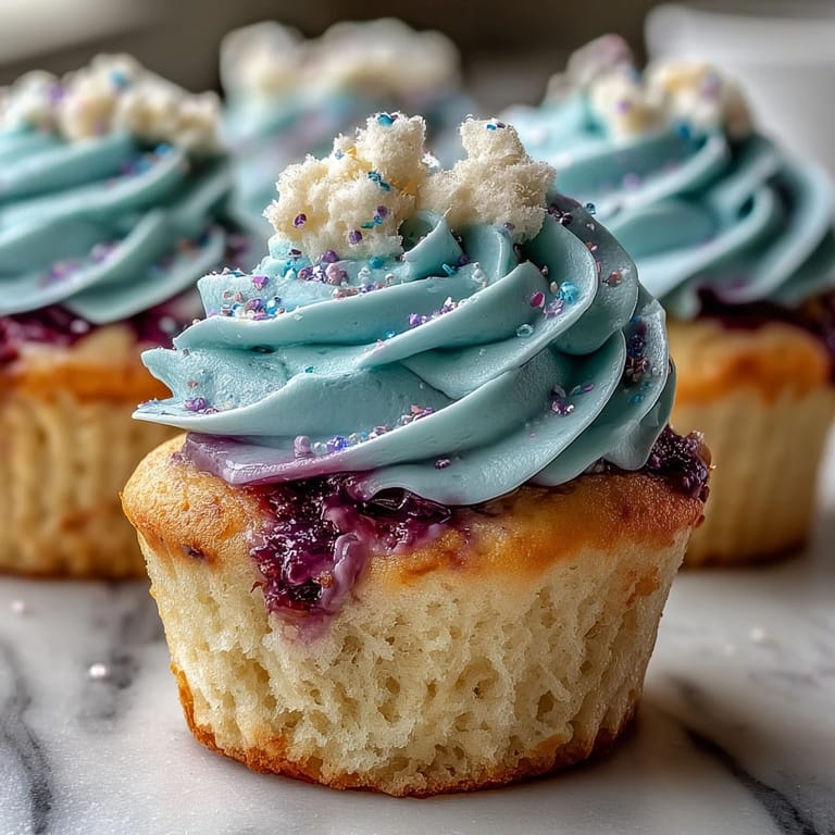 Close-up of Gemini birthday cupcakes featuring a festive, colourful buttercream frosting.