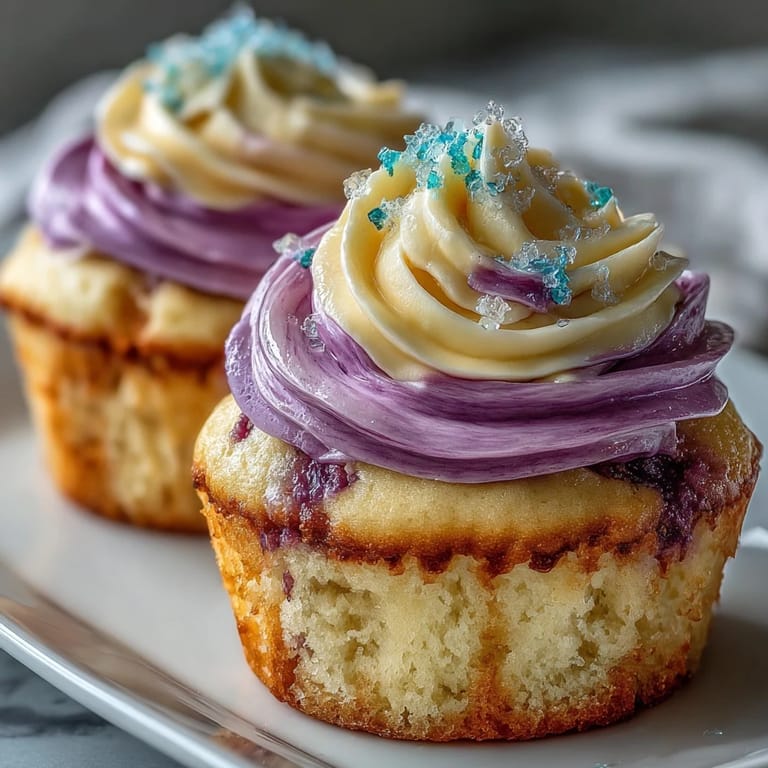 Delicious vanilla Gemini birthday cupcakes topped with a dreamy, layered frosting.