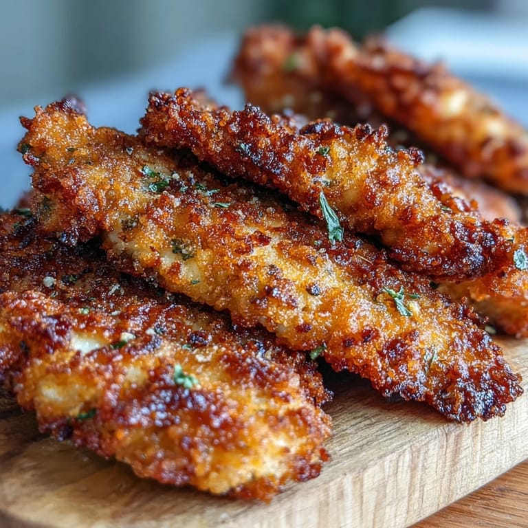 Juicy, tangy Pickle Brine Chicken Tenders coated and ready to fry.