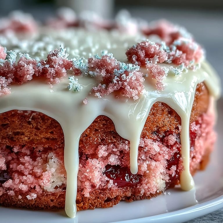 A festive pink velvet cake, subtly infused with rosé, ready to impress guests.