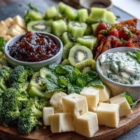 Festive St. Patrick's Day green food board featuring vibrant fruits, veggies, cheeses, and sweet treats for sharing.
