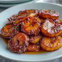 1. Soul Food Candied Yams with Brown Sugar Syrup, tender sweet potato slices baked in a rich, spiced glaze.